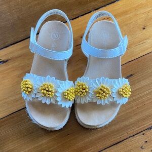 Kids White and Yellow Floral Sandals
